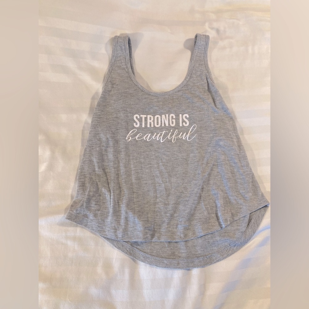 CROPPED GYM TANK TOP- strong is beautiful